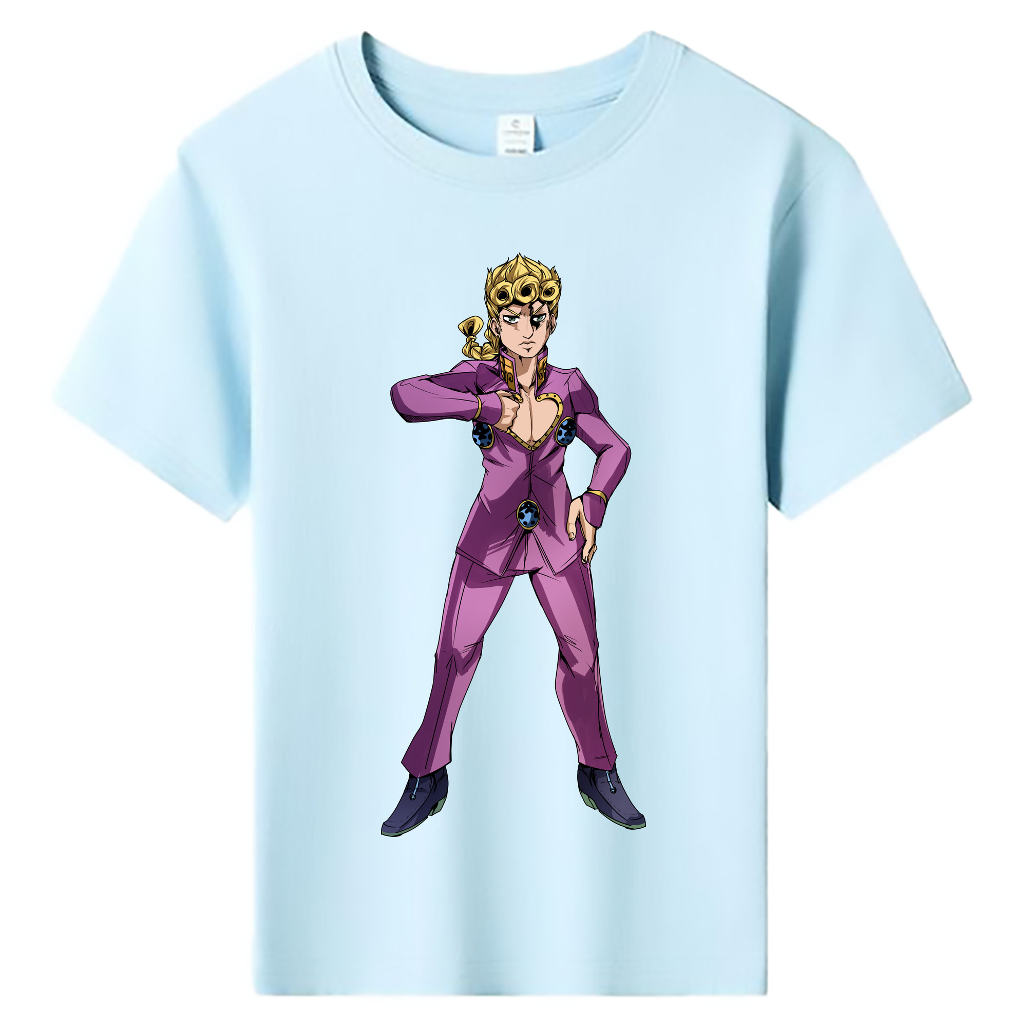 （画像用） ジョジョの奇妙な冒険 ジョルノ?ジョバァーナ JoJo's Bizarre Adventure Giorno Giovanna 綿100％キッズTシャツ（フロントプリント）